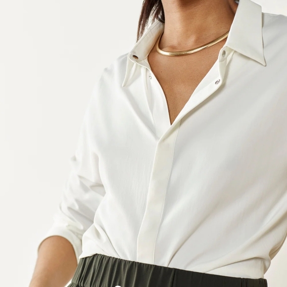 Aday Something Cool Long Sleeve Snap Closure Oversized Top Cooling Wicking Sz S - Picture 3 of 14